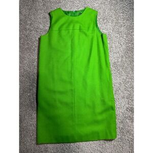 Harve Benard Wool Shift Dress Green Sleeveless Pockets Size 4 59M 166 07